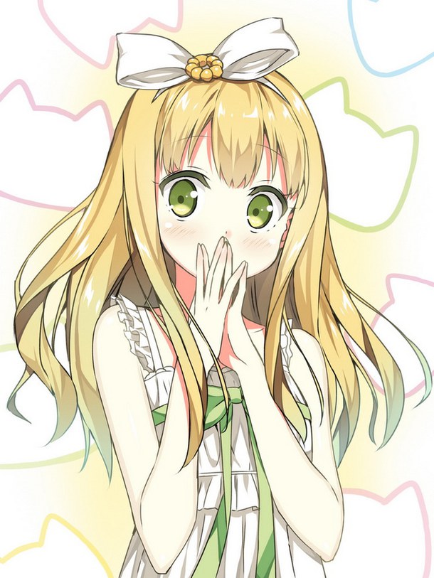 Anime beatiful nice cute kawii girl colorful art